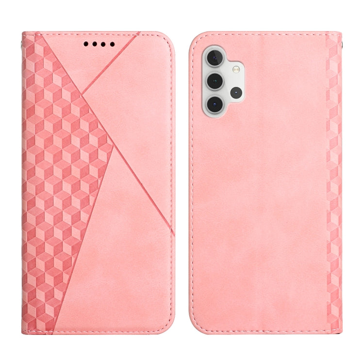 For Samsung Galaxy A32 5G Diamond Pattern Splicing Skin Feel Magnetic Horizontal Flip Leather Case with Card Slots & Holder & Wallet