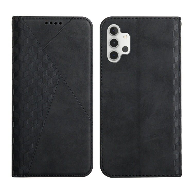 For Samsung Galaxy A32 5G Diamond Pattern Splicing Skin Feel Magnetic Horizontal Flip Leather Case with Card Slots & Holder & Wallet