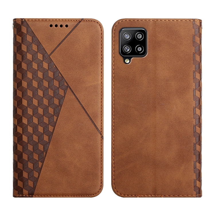 For Samsung Galaxy A42 5G Diamond Pattern Splicing Skin Feel Magnetic Horizontal Flip Leather Case with Card Slots & Holder & Wallet