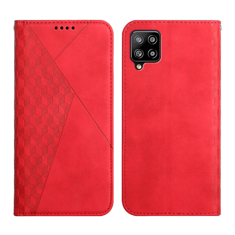 For Samsung Galaxy A42 5G Diamond Pattern Splicing Skin Feel Magnetic Horizontal Flip Leather Case with Card Slots & Holder & Wallet