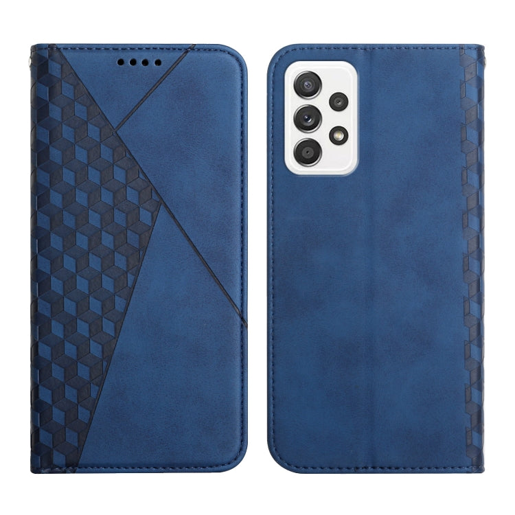 For Samsung Galaxy A52 5G / 4G Diamond Pattern Splicing Skin Feel Magnetic Horizontal Flip Leather Case with Card Slots & Holder & Wallet