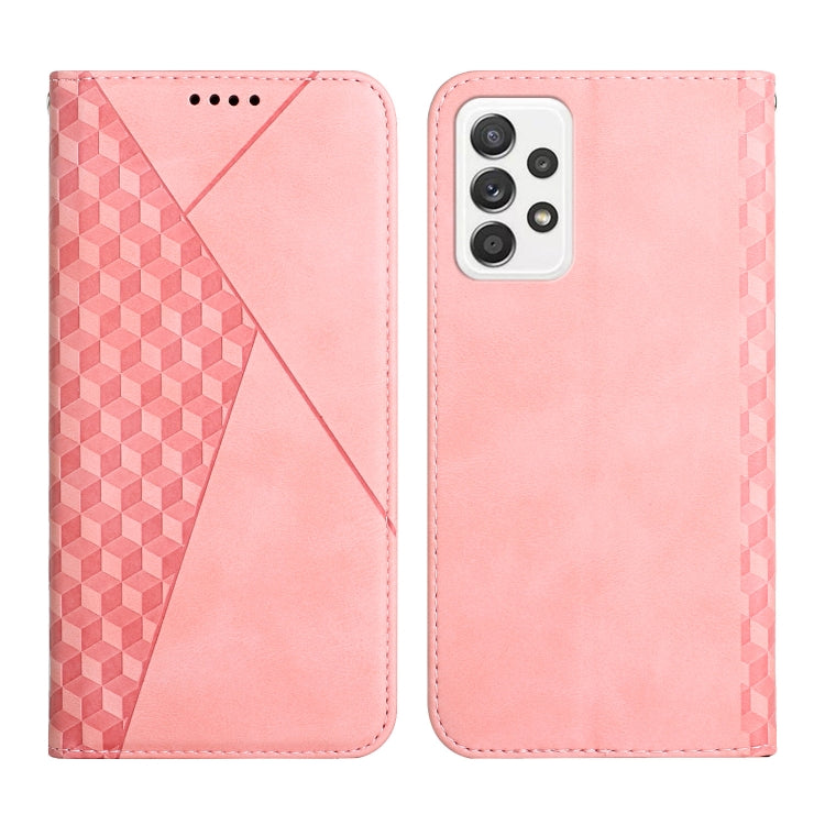 For Samsung Galaxy A52 5G / 4G Diamond Pattern Splicing Skin Feel Magnetic Horizontal Flip Leather Case with Card Slots & Holder & Wallet