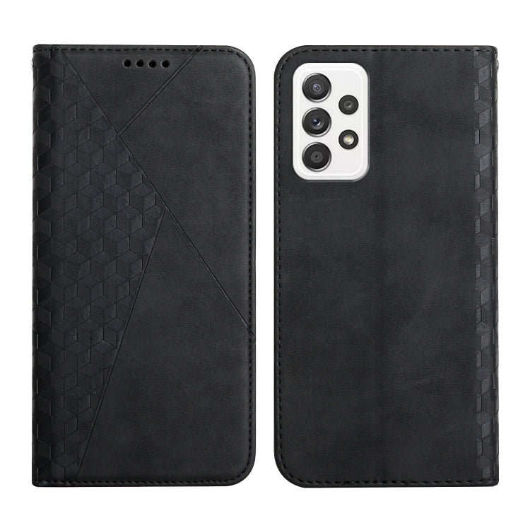 For Samsung Galaxy A52 5G / 4G Diamond Pattern Splicing Skin Feel Magnetic Horizontal Flip Leather Case with Card Slots & Holder & Wallet