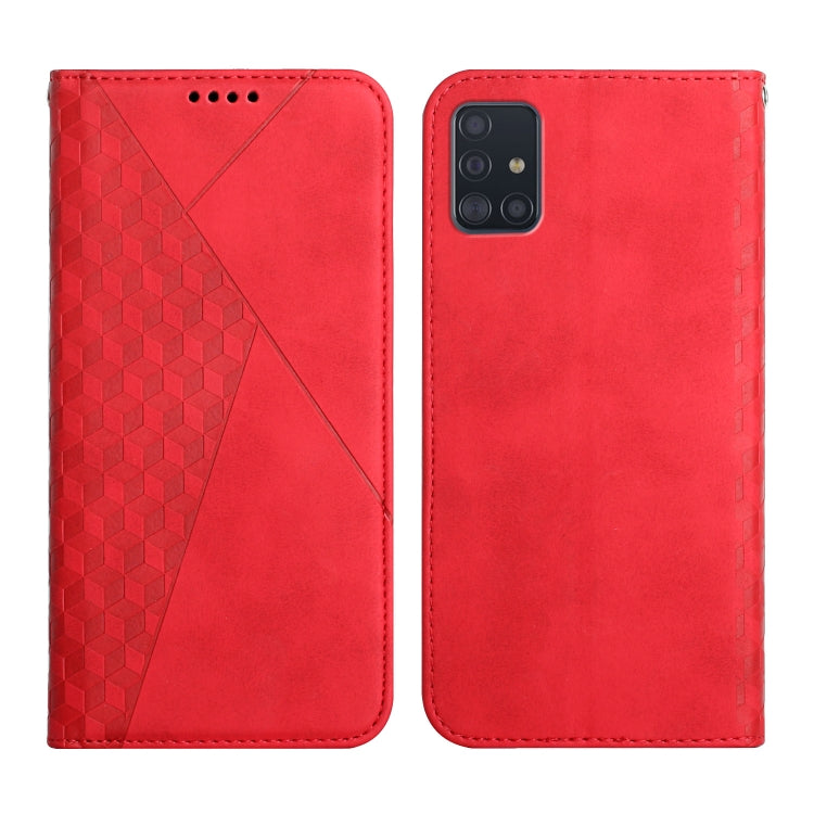 For Samsung Galaxy A71 Diamond Pattern Splicing Skin Feel Magnetic Horizontal Flip Leather Case with Card Slots & Holder & Wallet
