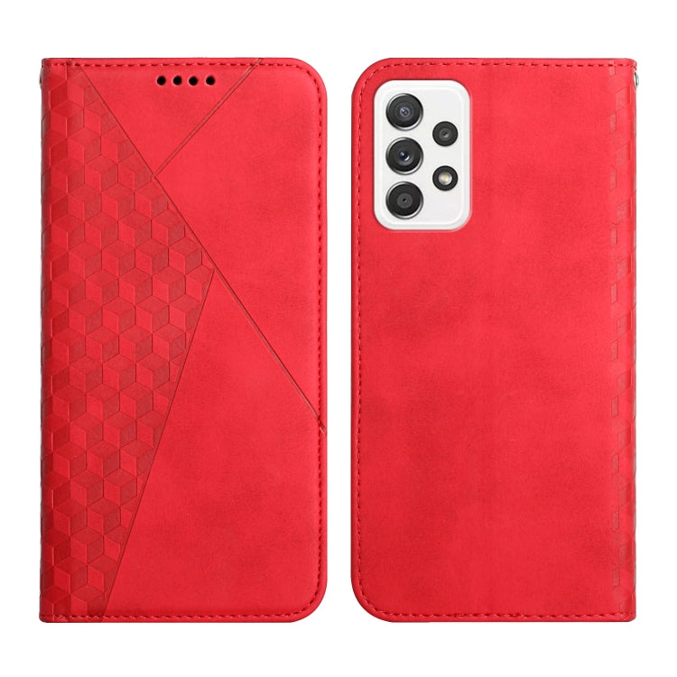 For Samsung Galaxy A72 5G / 4G Diamond Pattern Splicing Skin Feel Magnetic Horizontal Flip Leather Case with Card Slots & Holder & Wallet