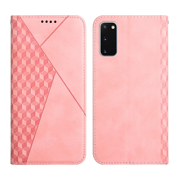 For Samsung Galaxy S20 Diamond Pattern Splicing Skin Feel Magnetic Horizontal Flip Leather Case with Card Slots & Holder & Wallet