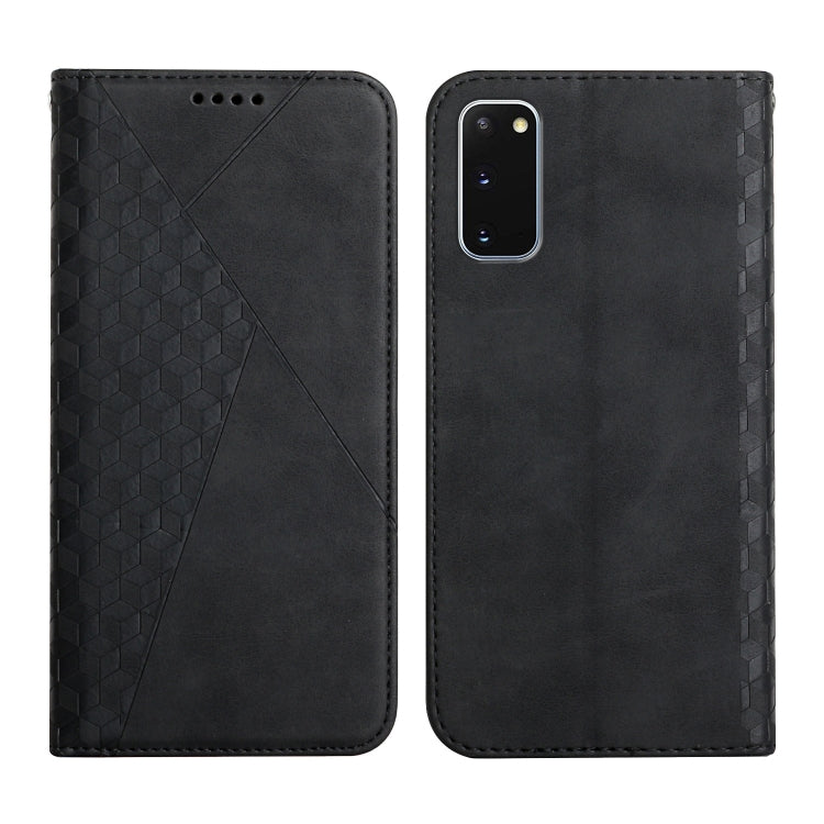 For Samsung Galaxy S20 Diamond Pattern Splicing Skin Feel Magnetic Horizontal Flip Leather Case with Card Slots & Holder & Wallet