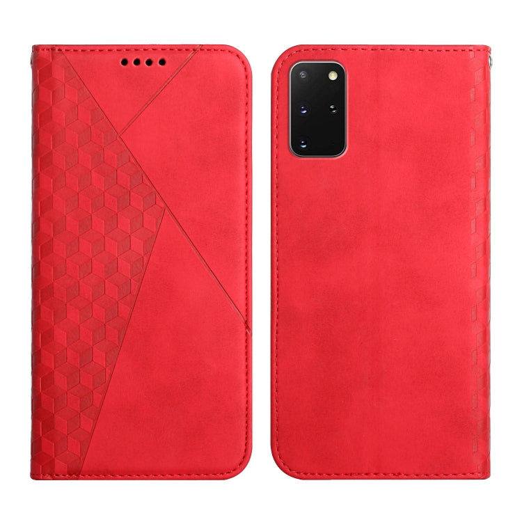 For Samsung Galaxy S20+ Diamond Pattern Splicing Skin Feel Magnetic Horizontal Flip Leather Case with Card Slots & Holder & Wallet
