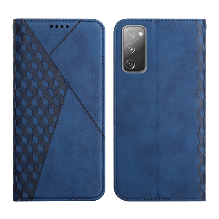 For Samsung Galaxy S20 FE Diamond Pattern Splicing Skin Feel Magnetic Horizontal Flip Leather Case with Card Slots & Holder & Wallet