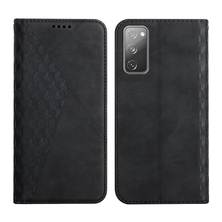 For Samsung Galaxy S20 FE Diamond Pattern Splicing Skin Feel Magnetic Horizontal Flip Leather Case with Card Slots & Holder & Wallet
