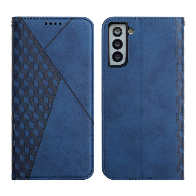 For Samsung Galaxy S21+ 5G Diamond Pattern Splicing Skin Feel Magnetic Horizontal Flip Leather Case with Card Slots & Holder & Wallet