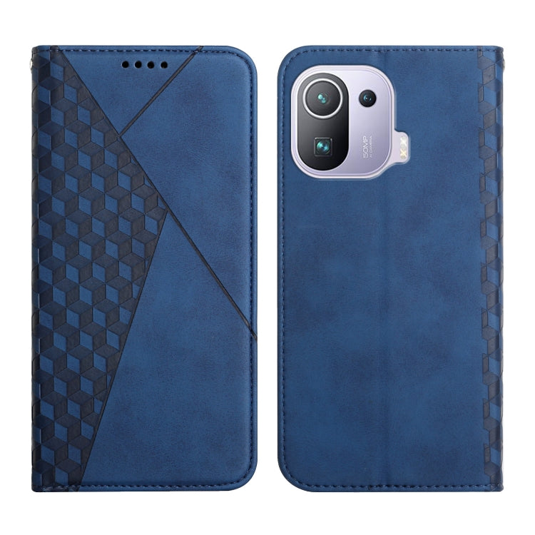 For Xiaomi Mi 11 Pro Diamond Pattern Splicing Skin Feel Magnetic Horizontal Flip Leather Case with Card Slots & Holder & Wallet