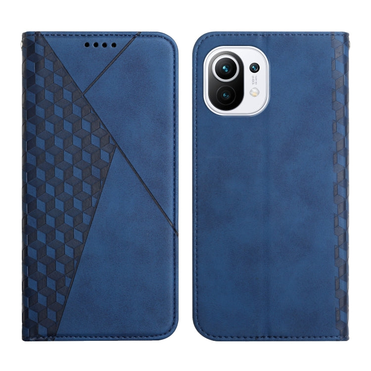 For Xiaomi Mi 11 Diamond Pattern Splicing Skin Feel Magnetic Horizontal Flip Leather Case with Card Slots & Holder & Wallet