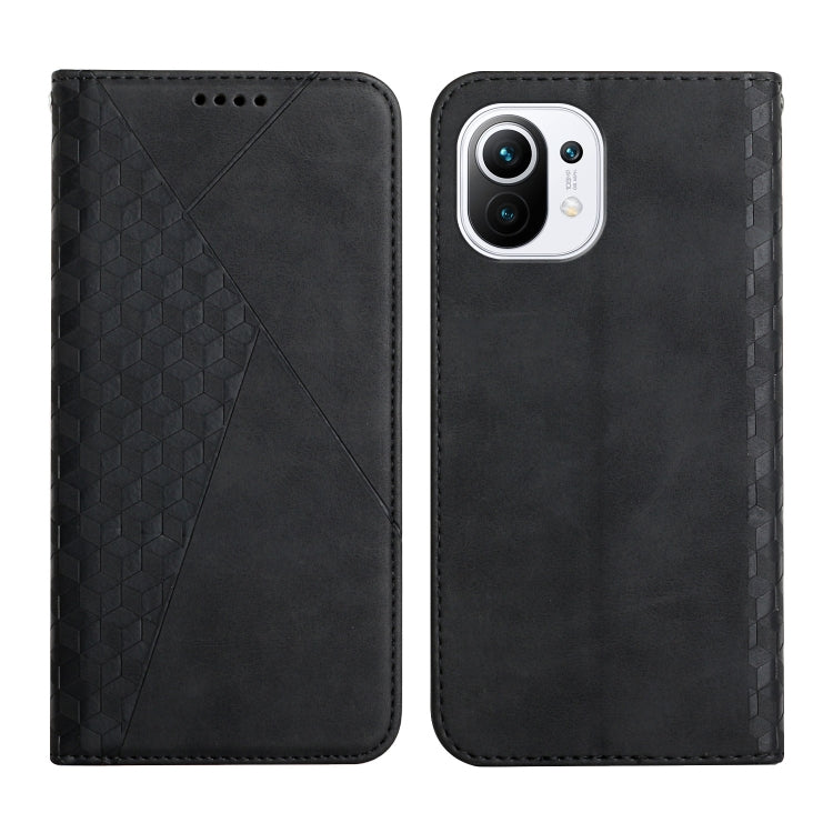 For Xiaomi Mi 11 Diamond Pattern Splicing Skin Feel Magnetic Horizontal Flip Leather Case with Card Slots & Holder & Wallet