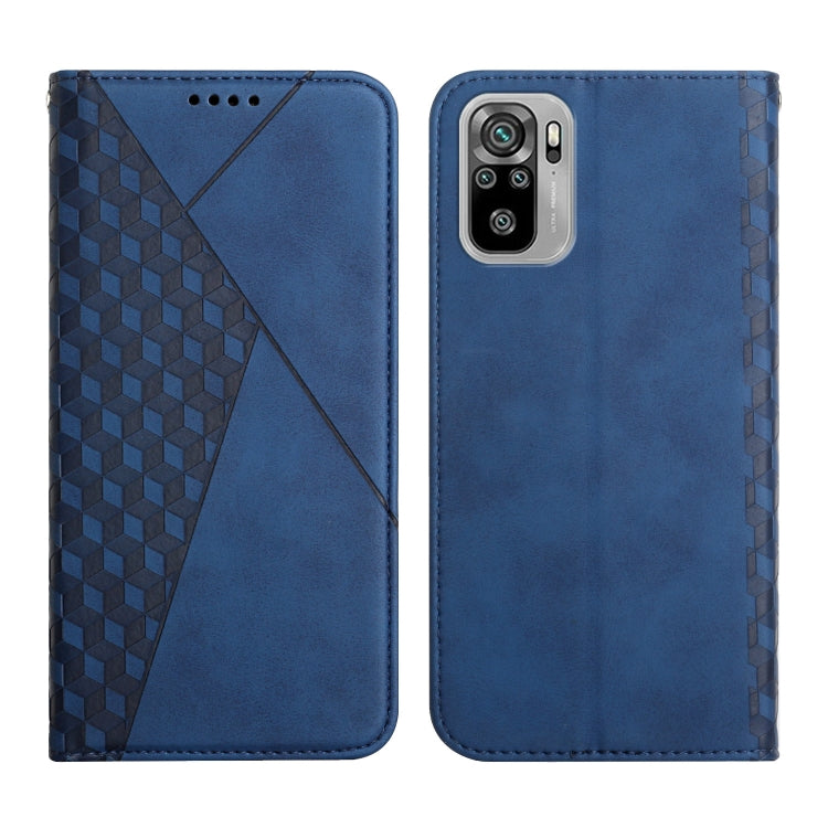 For Xiaomi Redmi Note 10 4G Diamond Pattern Splicing Skin Feel Magnetic Horizontal Flip Leather Case with Card Slots & Holder & Wallet