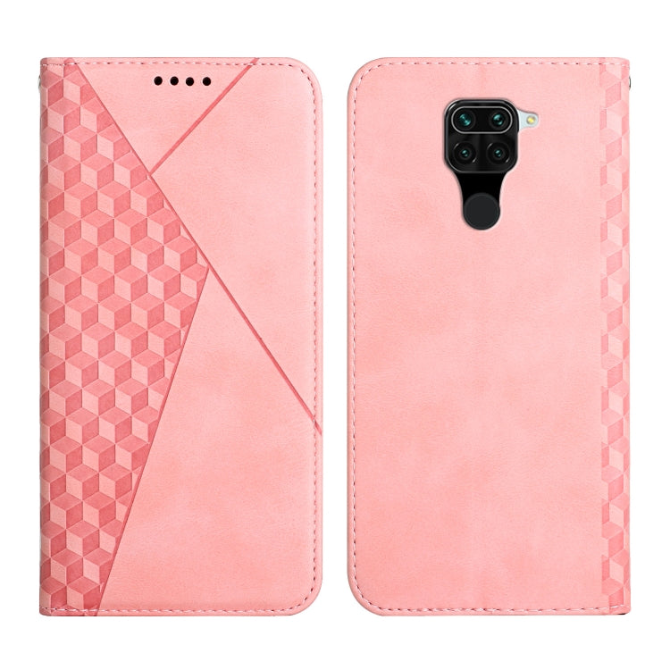 For Xiaomi Redmi Note 9 Diamond Pattern Splicing Skin Feel Magnetic Horizontal Flip Leather Case with Card Slots & Holder & Wallet