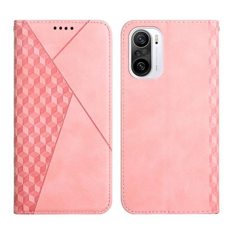 For Xiaomi Redmi K40 Diamond Pattern Splicing Skin Feel Magnetic Horizontal Flip Leather Case with Card Slots & Holder & Wallet