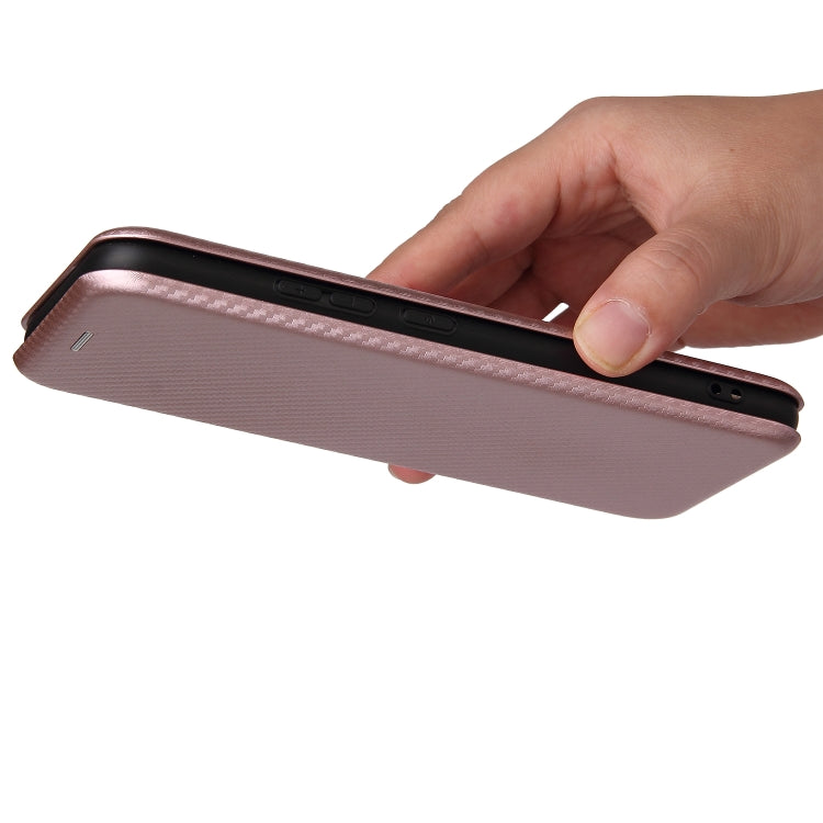 For OPPO Realme C21Y Carbon Fiber Texture Horizontal Flip TPU + PC + PU Leather Case with Card Slot