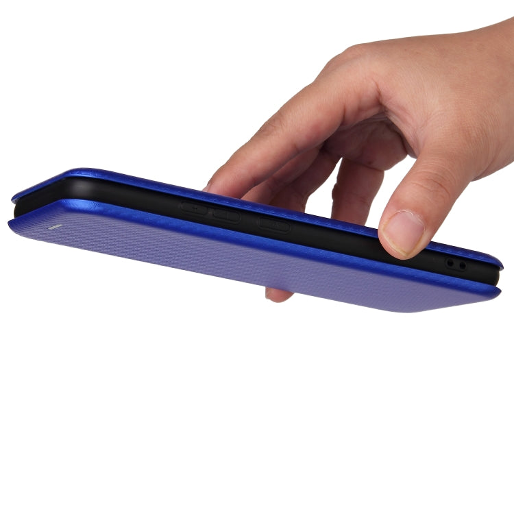 For OPPO Realme C21Y Carbon Fiber Texture Horizontal Flip TPU + PC + PU Leather Case with Card Slot