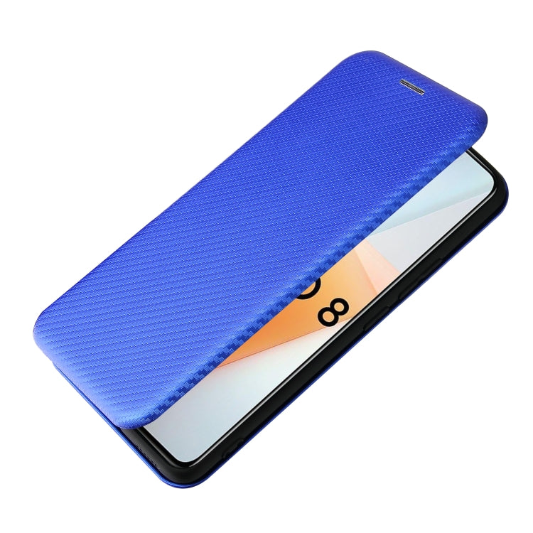 For vivo iQOO 8 Carbon Fiber Texture Horizontal Flip TPU + PC + PU Leather Case with Card Slot