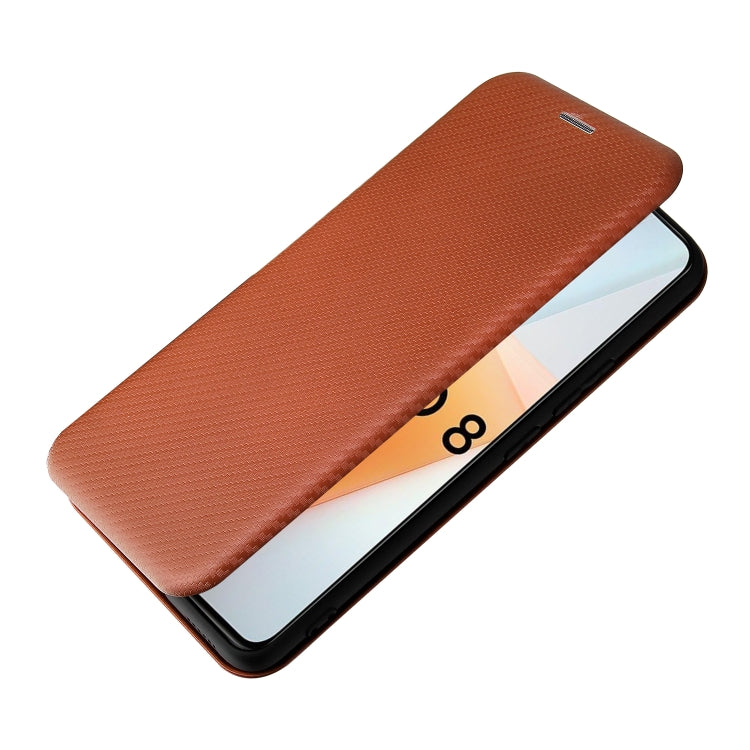 For vivo iQOO 8 Carbon Fiber Texture Horizontal Flip TPU + PC + PU Leather Case with Card Slot