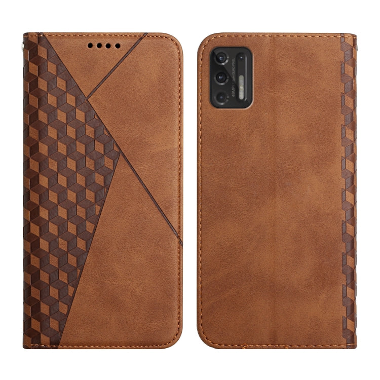 For Motorola Moto G Stylus 2021 Diamond Pattern Splicing Skin Feel Magnetic Horizontal Flip Leather Case with Card Slots & Holder & Wallet