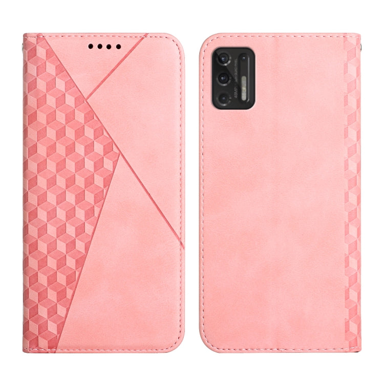 For Motorola Moto G Stylus 2021 Diamond Pattern Splicing Skin Feel Magnetic Horizontal Flip Leather Case with Card Slots & Holder & Wallet