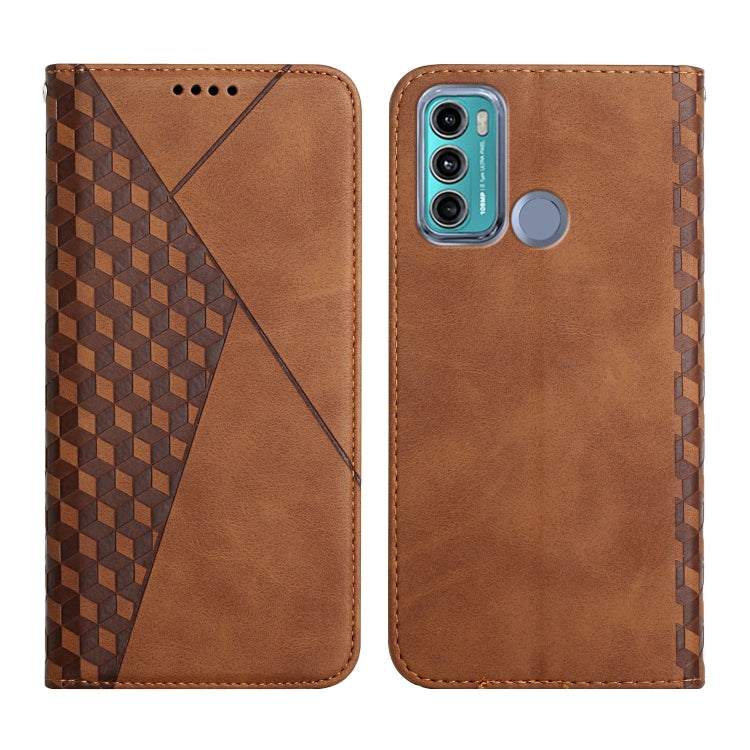 For Motorola Moto G60 /G40 Diamond Pattern Splicing Skin Feel Magnetic Horizontal Flip Leather Case with Card Slots & Holder & Wallet