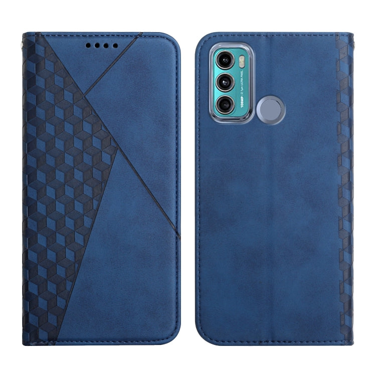 For Motorola Moto G60 /G40 Diamond Pattern Splicing Skin Feel Magnetic Horizontal Flip Leather Case with Card Slots & Holder & Wallet