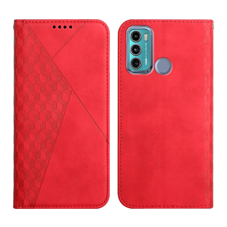 For Motorola Moto G60 /G40 Diamond Pattern Splicing Skin Feel Magnetic Horizontal Flip Leather Case with Card Slots & Holder & Wallet