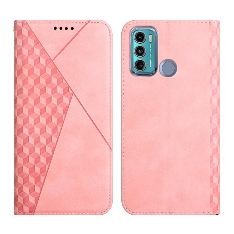 For Motorola Moto G60 /G40 Diamond Pattern Splicing Skin Feel Magnetic Horizontal Flip Leather Case with Card Slots & Holder & Wallet