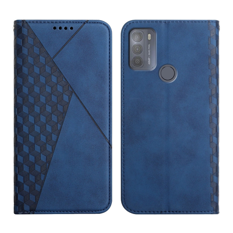 For Motorola Moto G50 Diamond Pattern Splicing Skin Feel Magnetic Horizontal Flip Leather Case with Card Slots & Holder & Wallet