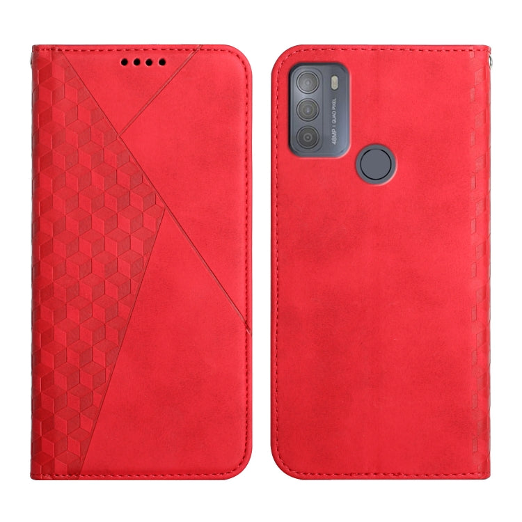 For Motorola Moto G50 Diamond Pattern Splicing Skin Feel Magnetic Horizontal Flip Leather Case with Card Slots & Holder & Wallet
