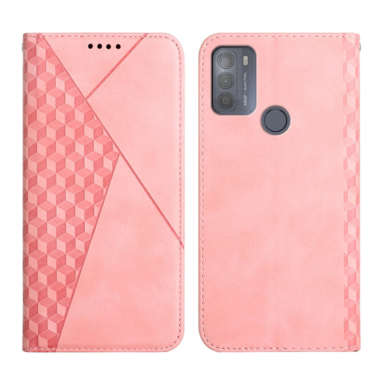 For Motorola Moto G50 Diamond Pattern Splicing Skin Feel Magnetic Horizontal Flip Leather Case with Card Slots & Holder & Wallet