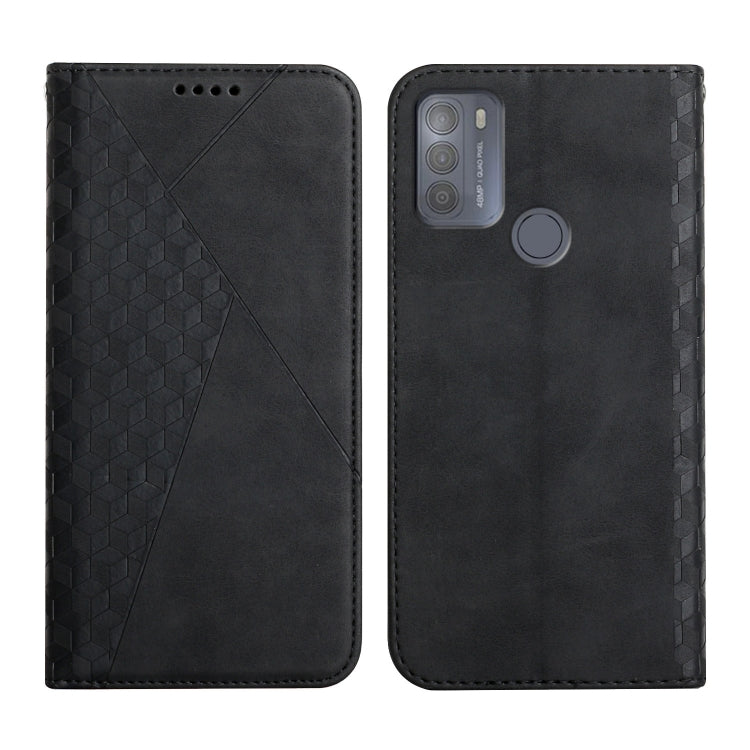 For Motorola Moto G50 Diamond Pattern Splicing Skin Feel Magnetic Horizontal Flip Leather Case with Card Slots & Holder & Wallet