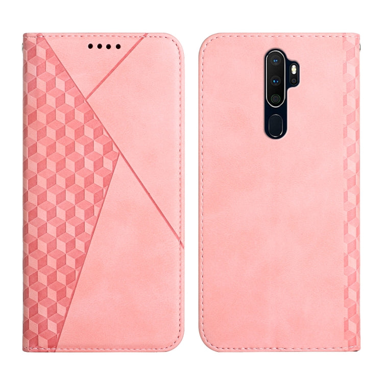 For OPPO A9 2020 Diamond Pattern Splicing Skin Feel Magnetic Horizontal Flip Leather Case with Card Slots & Holder & Wallet