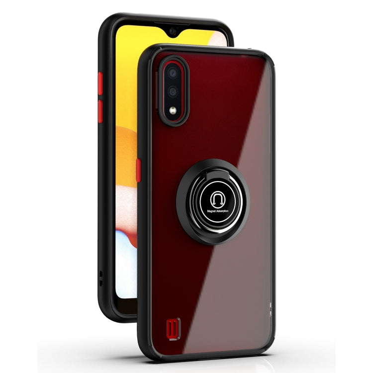 For Samsung Galaxy A01 US Version Q Shadow 1 Series TPU + PC Protective Case with 360 Degrees Rotate Ring Holder