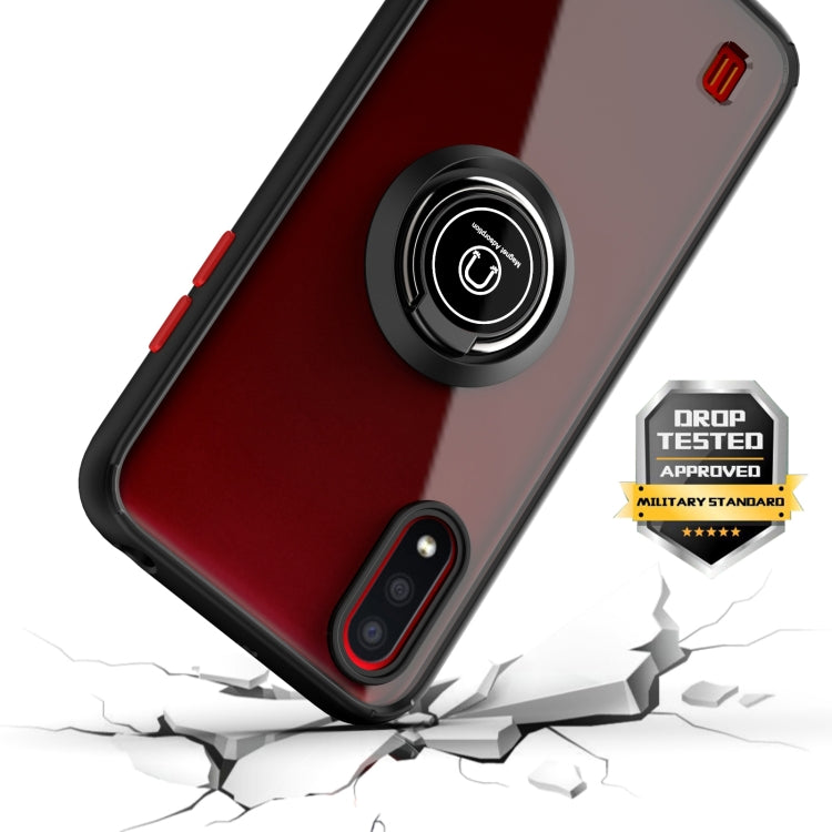 For Samsung Galaxy A01 US Version Q Shadow 1 Series TPU + PC Protective Case with 360 Degrees Rotate Ring Holder