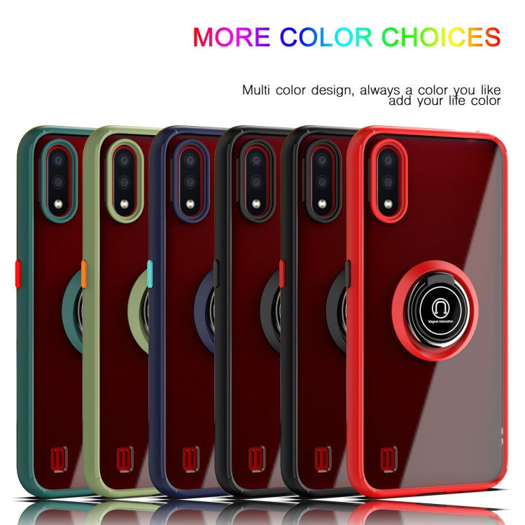 For Samsung Galaxy A01 US Version Q Shadow 1 Series TPU + PC Protective Case with 360 Degrees Rotate Ring Holder