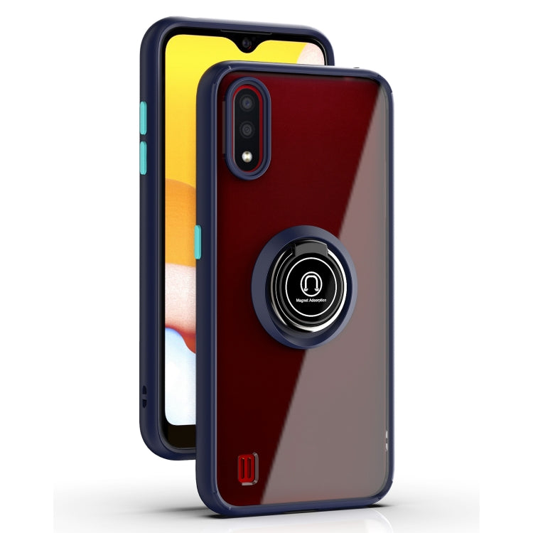 For Samsung Galaxy A01 US Version Q Shadow 1 Series TPU + PC Protective Case with 360 Degrees Rotate Ring Holder