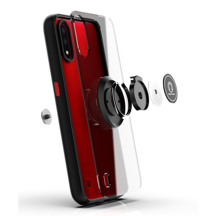 For Samsung Galaxy A01 US Version Q Shadow 1 Series TPU + PC Protective Case with 360 Degrees Rotate Ring Holder