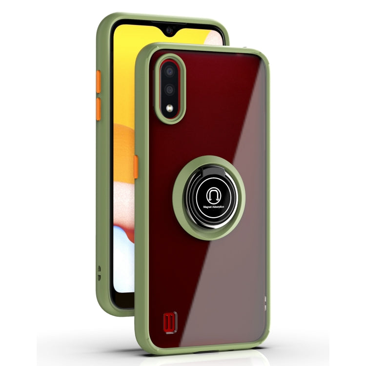 For Samsung Galaxy A01 US Version Q Shadow 1 Series TPU + PC Protective Case with 360 Degrees Rotate Ring Holder