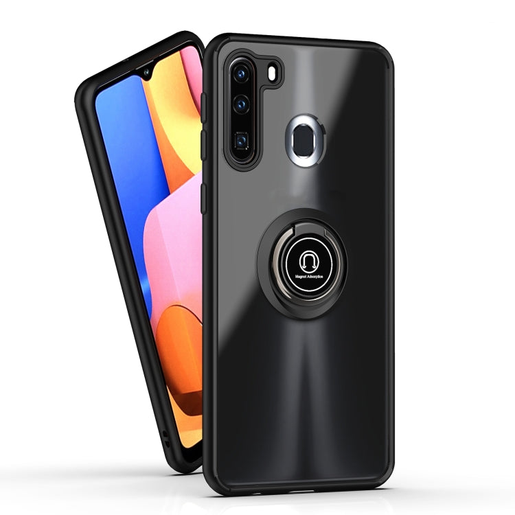 For Samsung Galaxy A21 Q Shadow 1 Series TPU + PC Protective Case with 360 Degrees Rotate Ring Holder