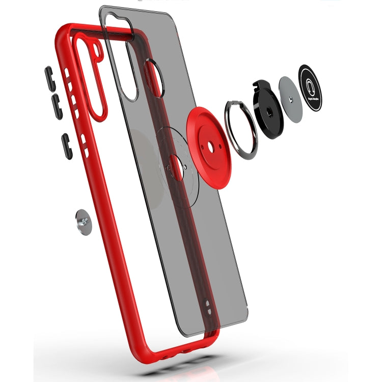 For Samsung Galaxy A21 Q Shadow 1 Series TPU + PC Protective Case with 360 Degrees Rotate Ring Holder