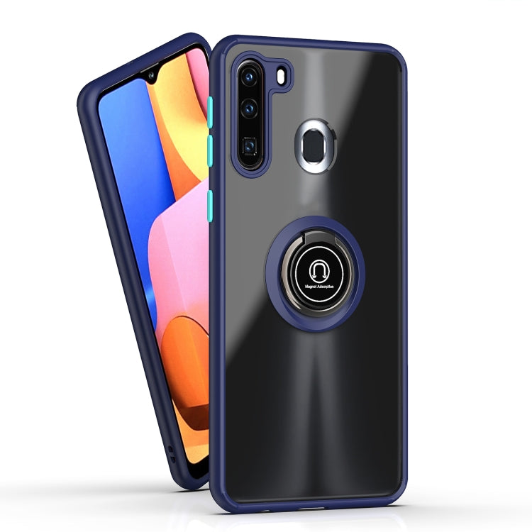For Samsung Galaxy A21 Q Shadow 1 Series TPU + PC Protective Case with 360 Degrees Rotate Ring Holder