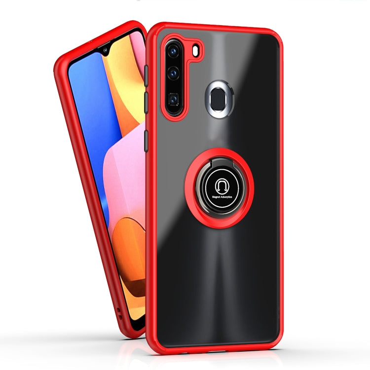 For Samsung Galaxy A21 Q Shadow 1 Series TPU + PC Protective Case with 360 Degrees Rotate Ring Holder