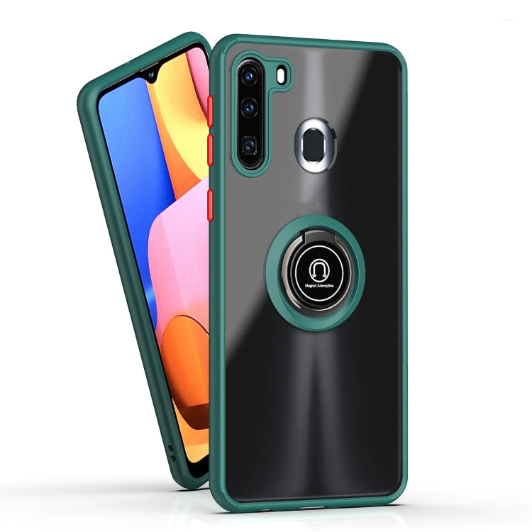 For Samsung Galaxy A21 Q Shadow 1 Series TPU + PC Protective Case with 360 Degrees Rotate Ring Holder