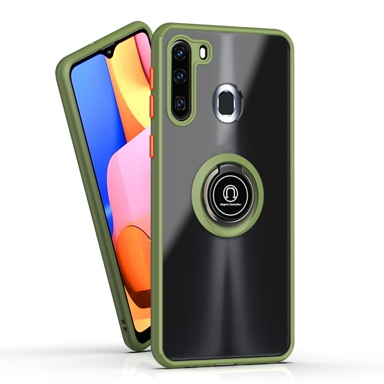 For Samsung Galaxy A21 Q Shadow 1 Series TPU + PC Protective Case with 360 Degrees Rotate Ring Holder