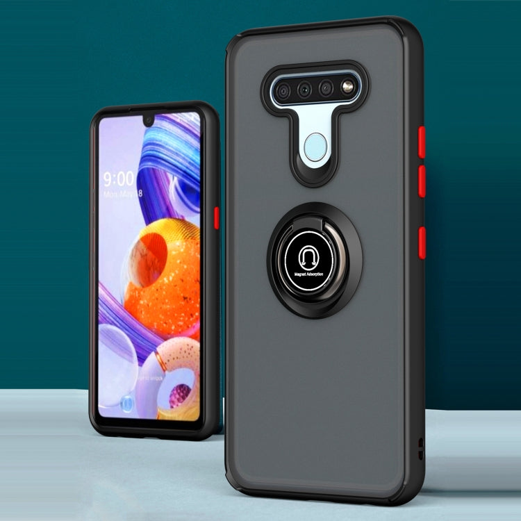 For LG K51 Q Shadow 1 Series TPU + PC Protective Case with 360 Degrees Rotate Ring Holder