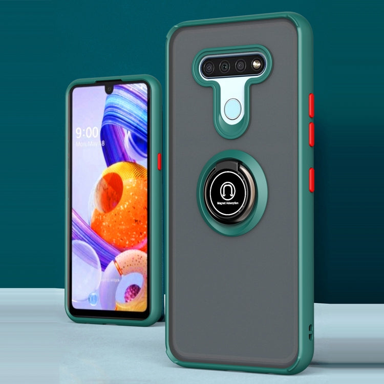 For LG K51 Q Shadow 1 Series TPU + PC Protective Case with 360 Degrees Rotate Ring Holder